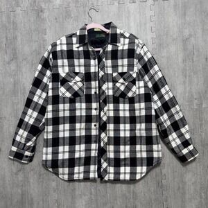 Vintage Pine Grove Plaid Quilted Lined Flannel Shirt‎ Jacket Men's  Medium